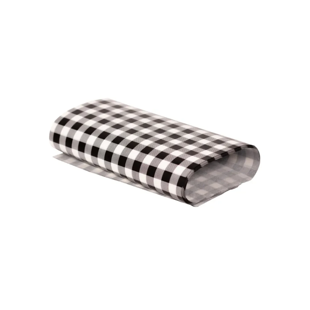 Greaseproof Gingham Black Wraps - Full Cut